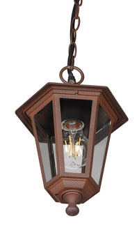 Lampada a Sospensione da Esterno Attacco E27 in Alluminio Ruggine