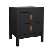 Comodino Fred, Comò basso, Tavolino da notte, Mensola da letto, 44x38 h54 cm, Nero
