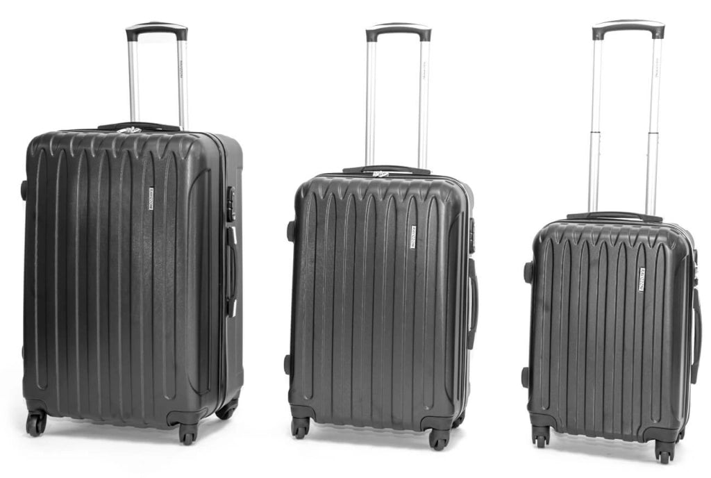 Set 3 Valigie Trolley Rigide in ABS 4 Ruote TSA Ravizzoni Dubai Nere