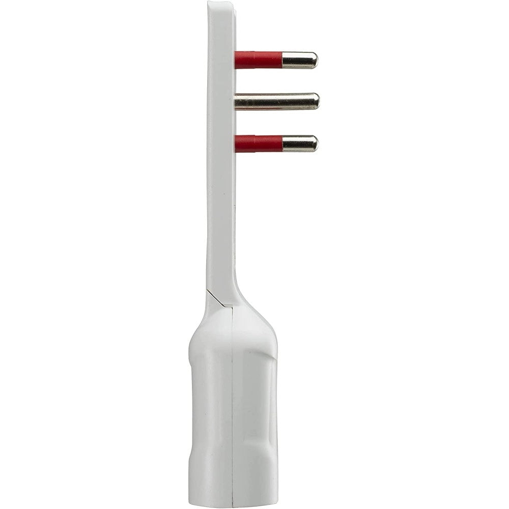 Rosi adattatore extra flat bianco con spina da 16a e bipresa da 2p+t 16a 250v