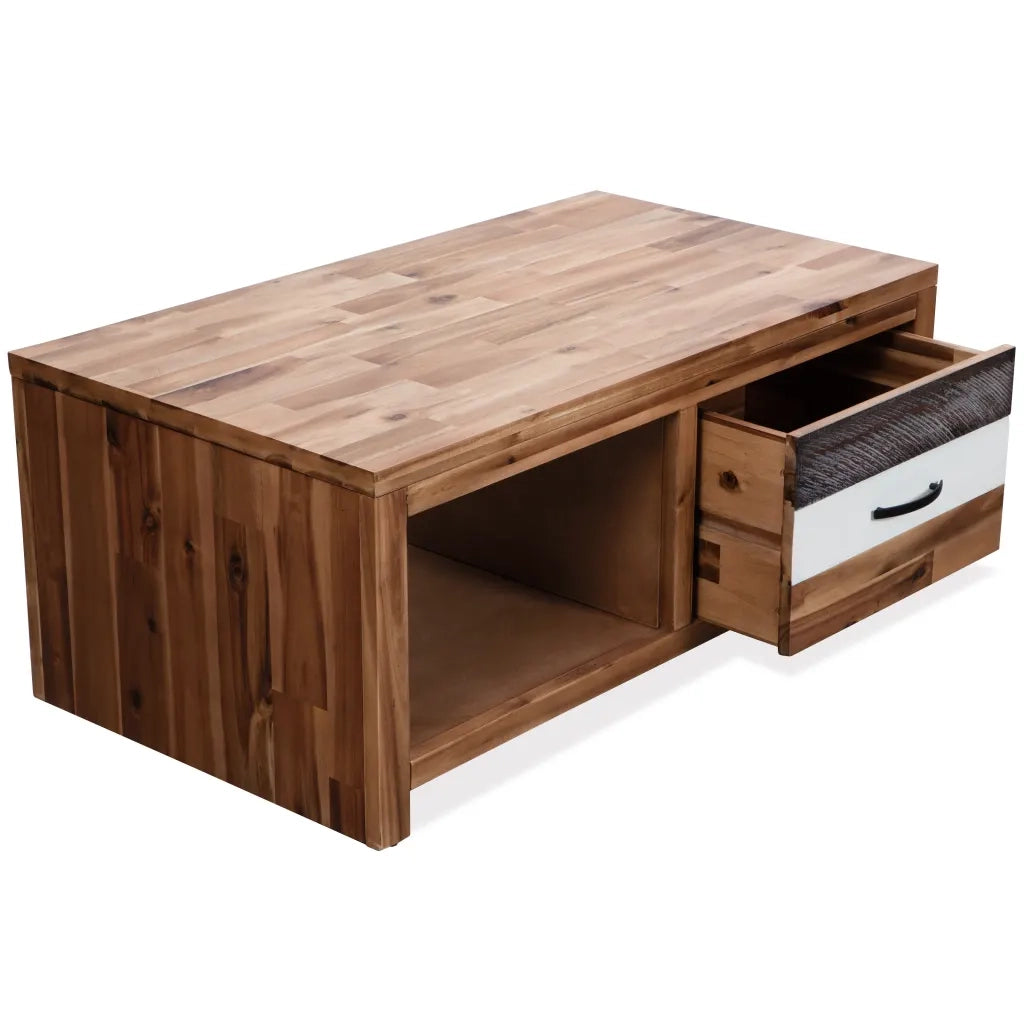 Tavolino da CaffÃ¨ in Legno Massello d'Acacia 90x50x37,5 cm cod mxl 15496