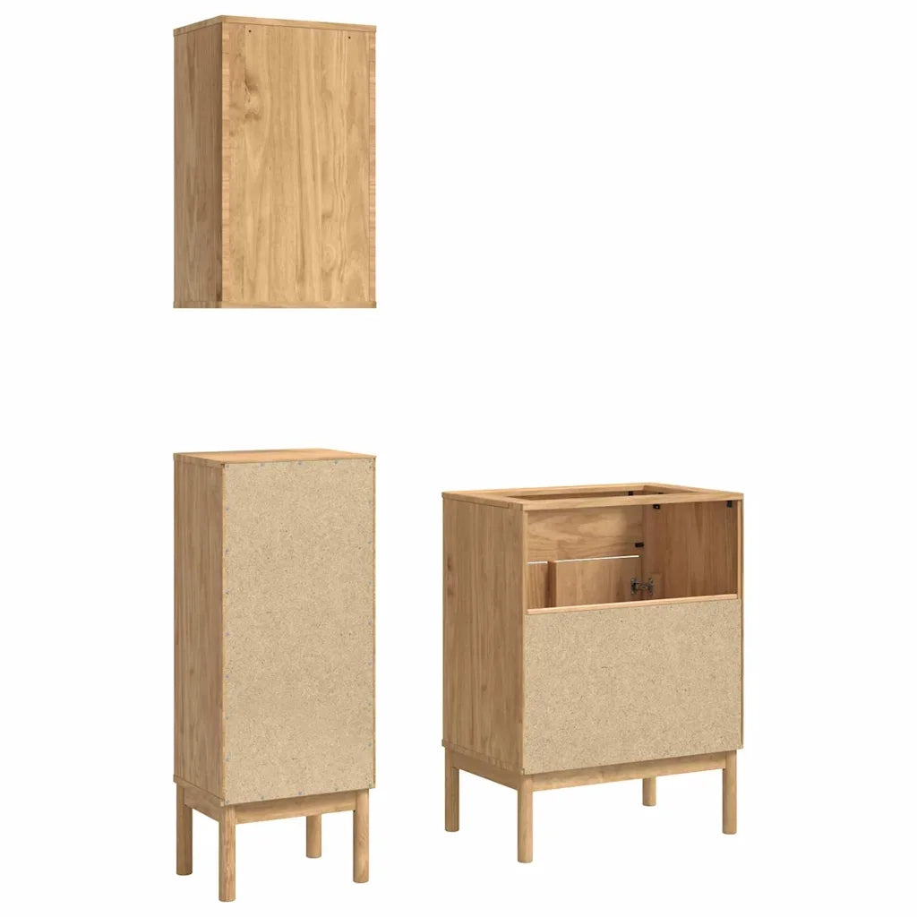 Set di mobili per il bagno con porta FLORO 3 pcs Marrone cerato 3385883