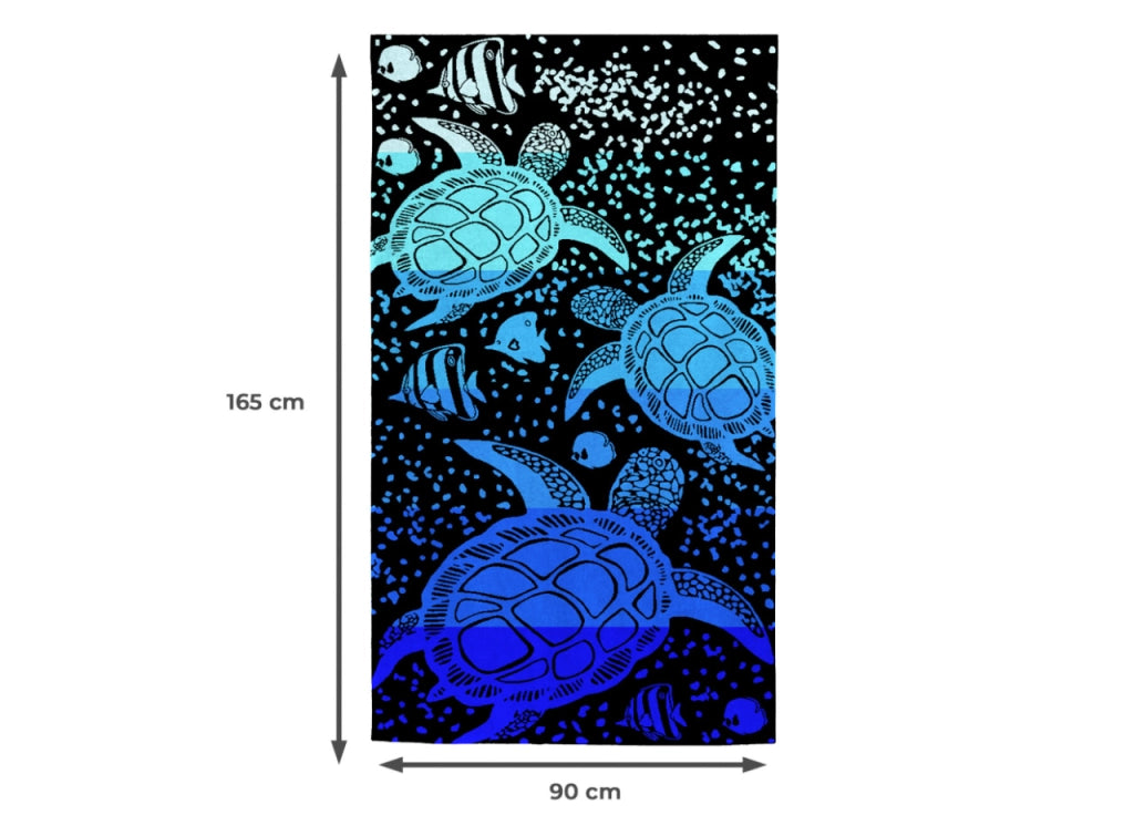 Telo Mare Jacquard Spugna Asciugamano Spiaggia Disegno Guizzo - Telo Mare - Blu