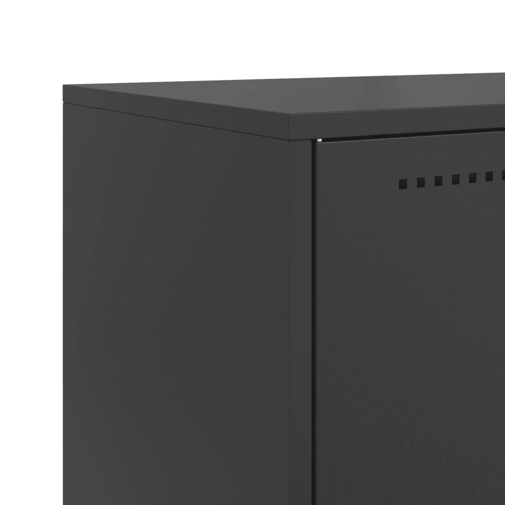 Buffet credenza cassettiera armadio mobile contenitore organizer per cucina soggiorno salotto 68,5 x 38,5 x 123,5 cm acciaio nero 02_0036017