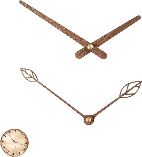 Orologio da Parete in Noce di Massima Qualità - Meccanismo Silenzioso - Design Moderno - Fai da Te - Riparazione - 30 cm - Set di 2 - Orafo da Parete - Adatto per Orrorologi da Parete - 20-50 cm.