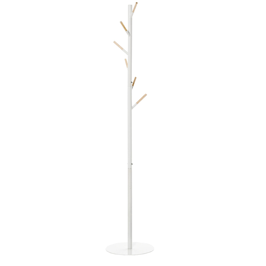 Appendiabiti a muro in legno con 6 ganci ¨C zephmum ¨C bianco 35x35x174 cm