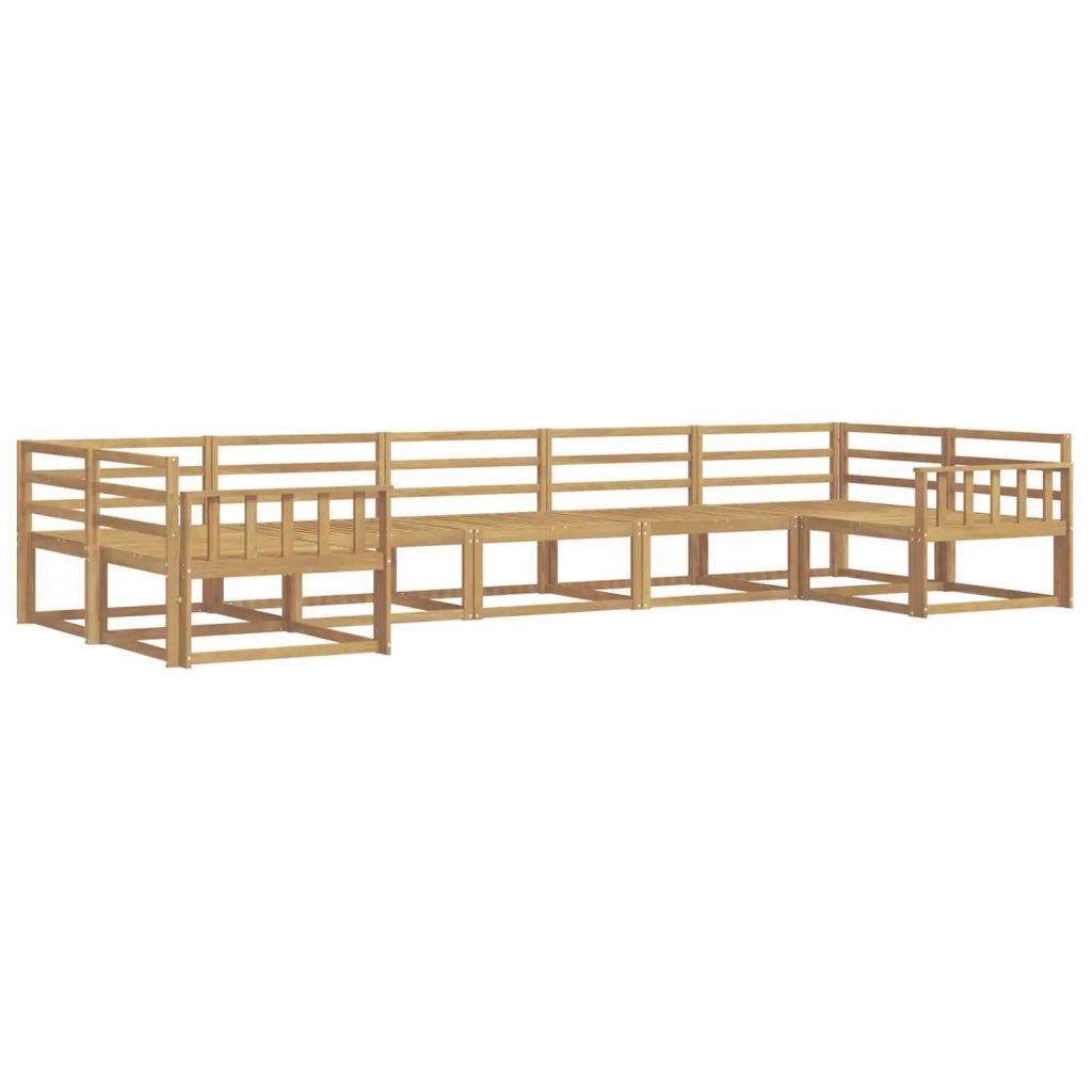 Set di divani da esterno 7 pcs Bianco Legno di Acacia Massello 3386963