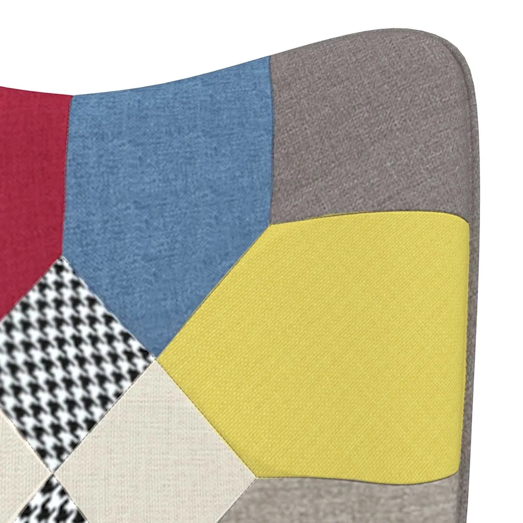 Divano Sedia-Poltrona Relax con Poggiapiedi in Tessuto Patchwork 722226
