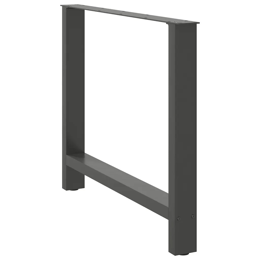 Gambe per tavolo da pranzo antracite 2 pz 90x(72-73) cm in acciaio