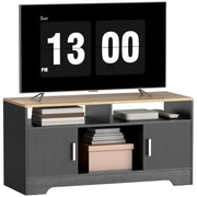 Mobile TV in legno con 2 nicchie e 2 ante ¨C zephmum ¨C effetto legno nero 105x40x52 cm