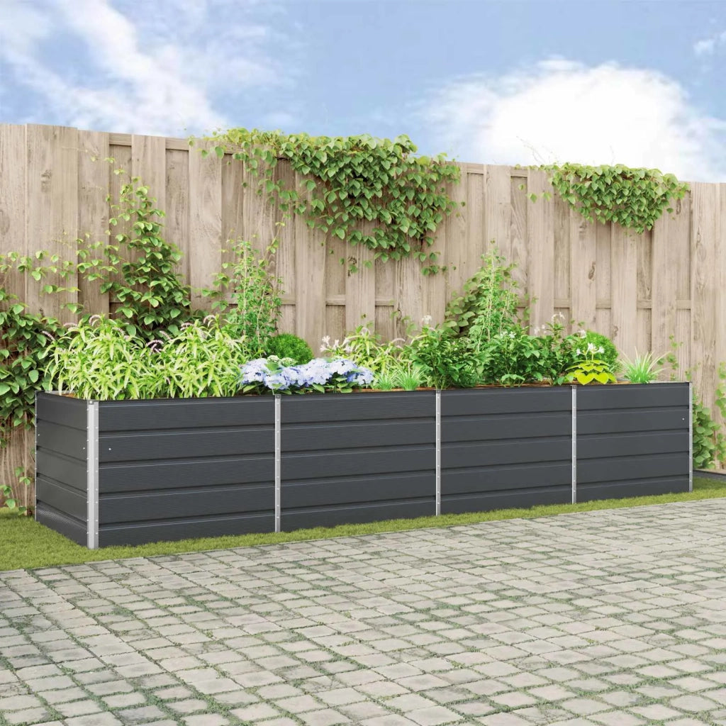 Fioriera Antracite 195 x 100 x 45 cm Acciaio zincato