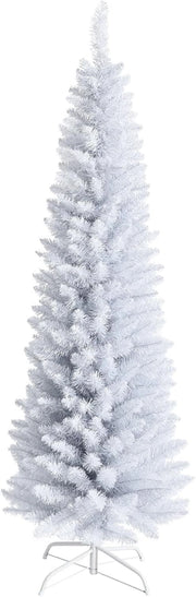 Albero di Natale Artificia a matita, realistico pino non illuminato con 436 aghi in PVC e supporto pieghevole in metallo, per interni ed esterni, decorazione natalizia