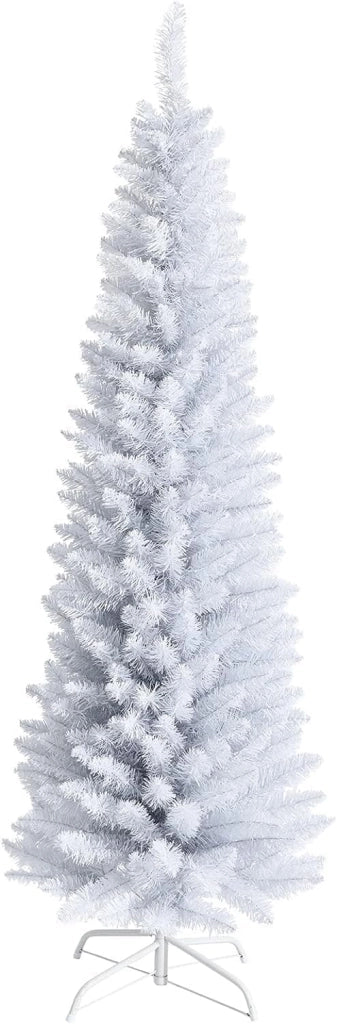 Albero di Natale Artificia a matita, realistico pino non illuminato con 436 aghi in PVC e supporto pieghevole in metallo, per interni ed esterni, decorazione natalizia
