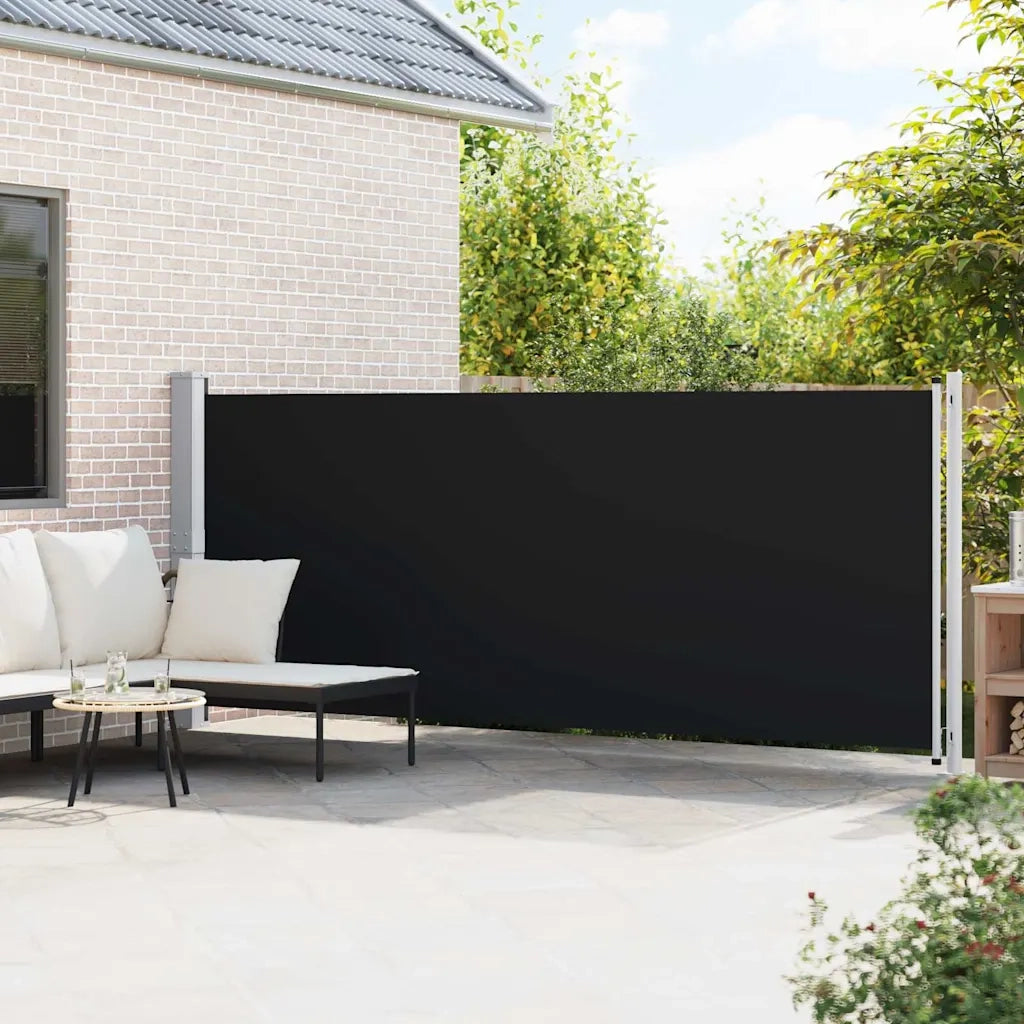 Tenda Laterale Retrattile per Patio 600x160 cm Nera 313375