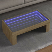 vidaXL Tavolino da Salotto con LED Infinity Rovere Sonoma 90x50x30 cm