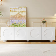 Mobile TV moderno - Zephmum- 180.5x38x50 cm- Bianco- Design unico