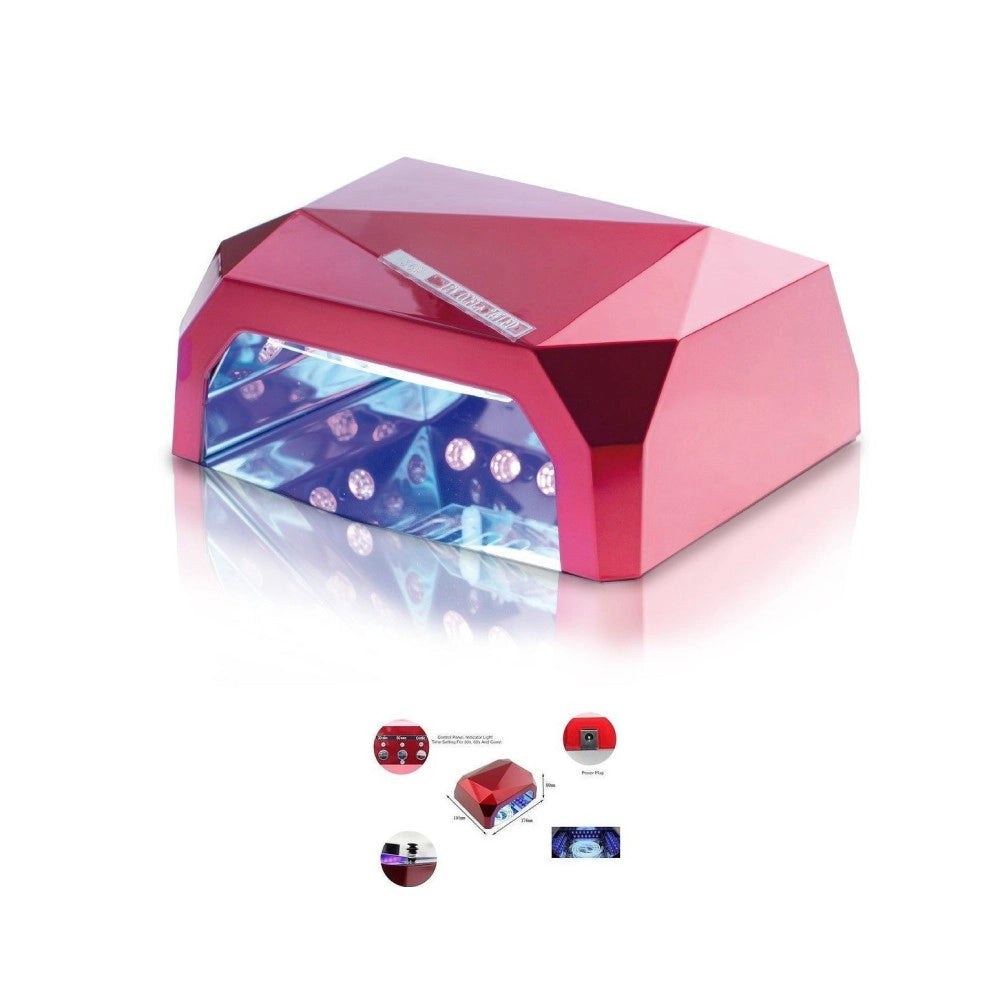 Trade Shop - Lampada Uv Led Ricostruzione Unghie Nailart Con Timer 18w Diamante Fornetto Ccfl -