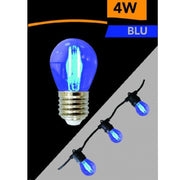 Trade Shop - Lampadina Led G45 Attacco E27 4 W A Globo A Filamento Luce Colorata Blu G45a-tb -