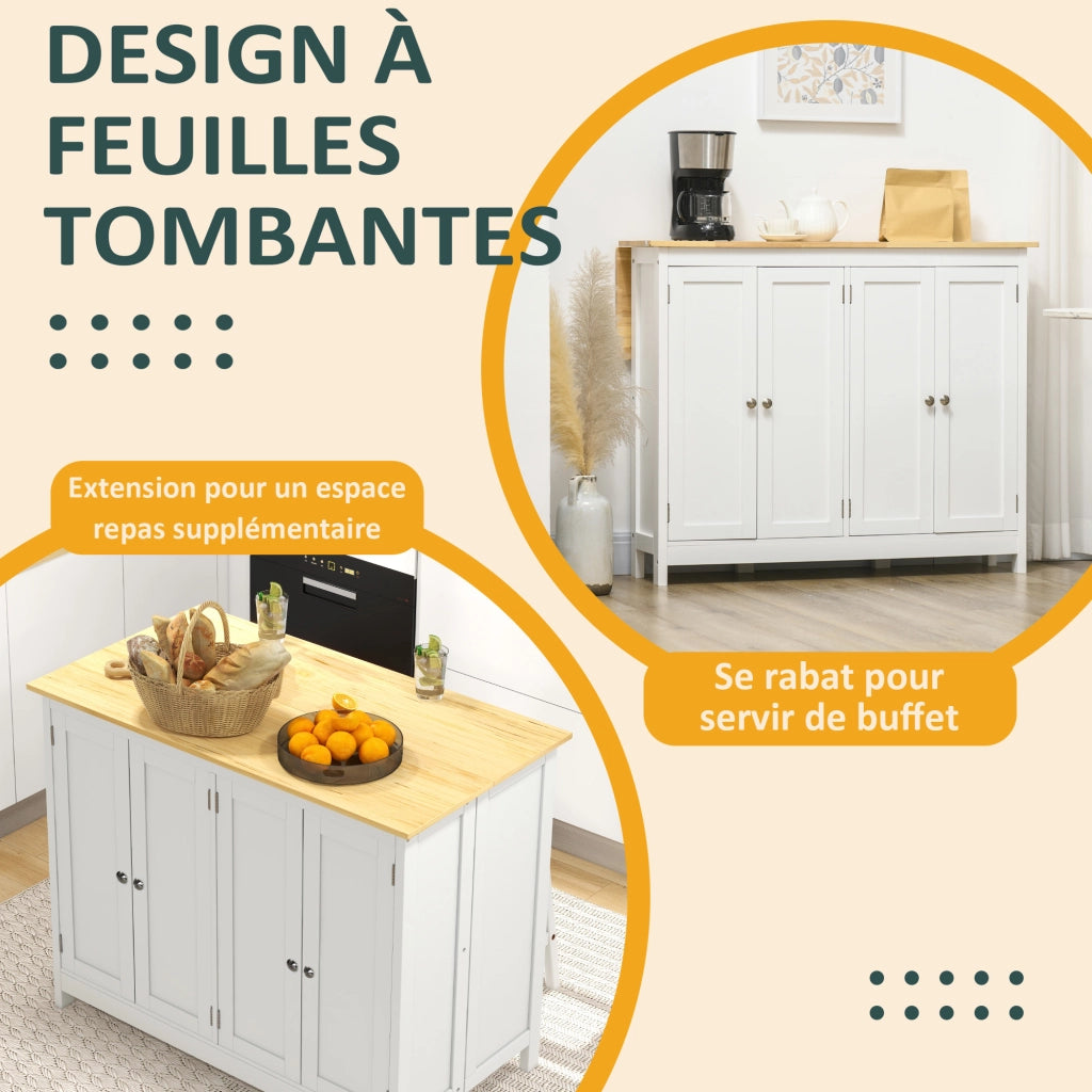 Tavolo da cucina allungabile con 2 sgabelli ¨C Zephmum ¨C Bianco 120x80x90 cm