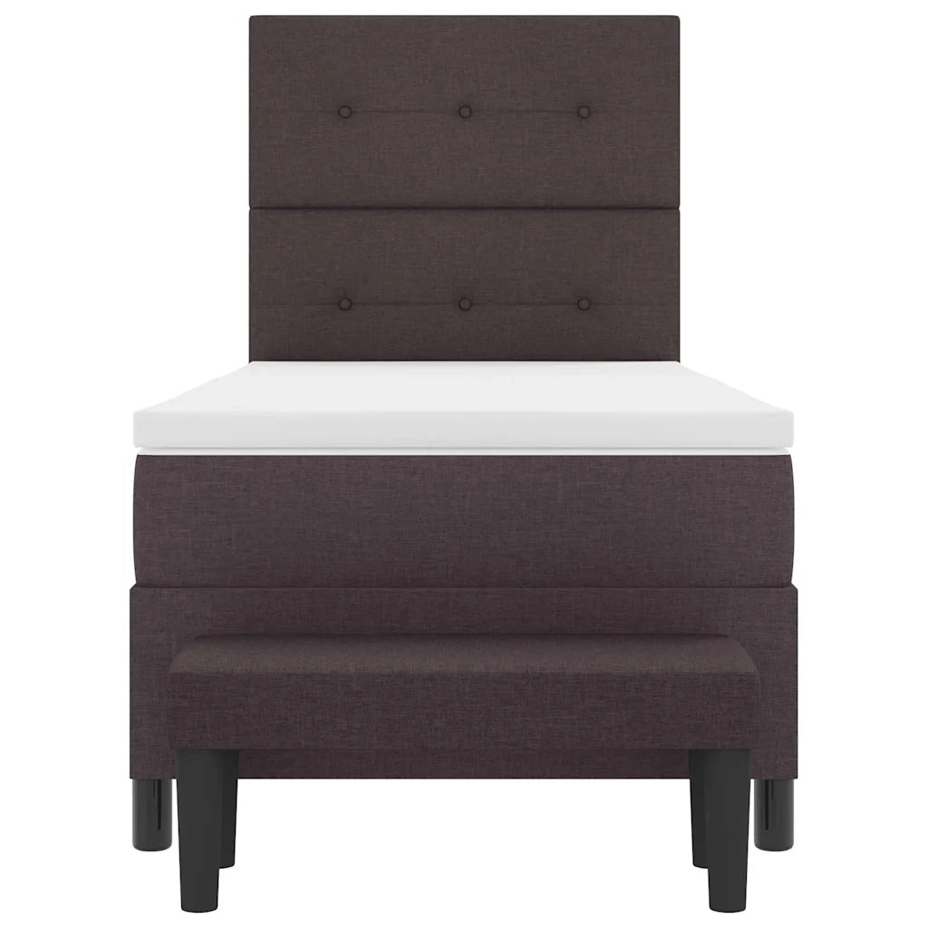 Letto a molle con testiera Marrone Scuro 100 x 200 cm Tessuto 3344047