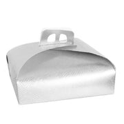 Trade Shop - Set 3pz Scatola Porta Torta Argento 45x45cm Dolci Pasticceria Festa Party 58017 -