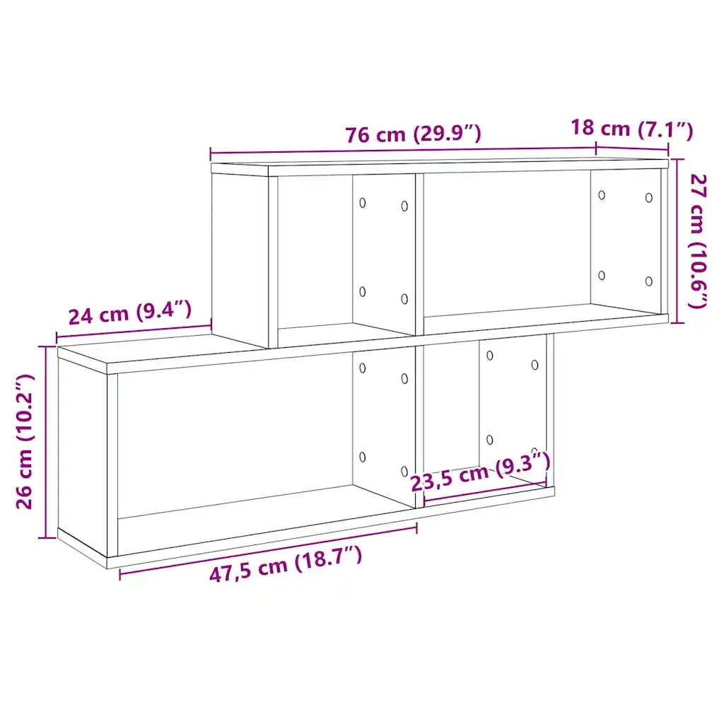 vidaXL Scaffale a Parete Rovere Artigianale 100x18x53 cm Truciolato