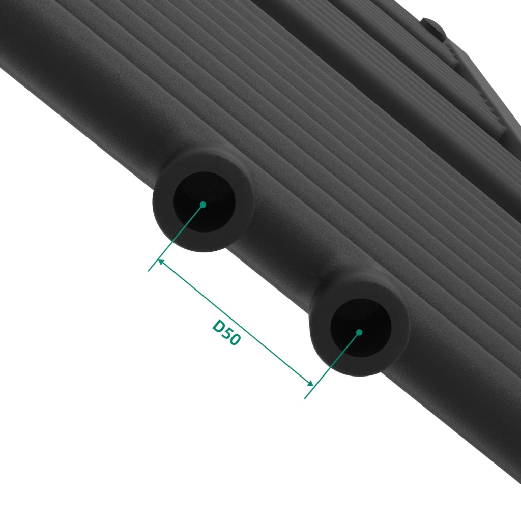 Radiatore scaldasalviette per il riscaldamento del bagno 140 x 50 cm acciaio nero 03_0010422