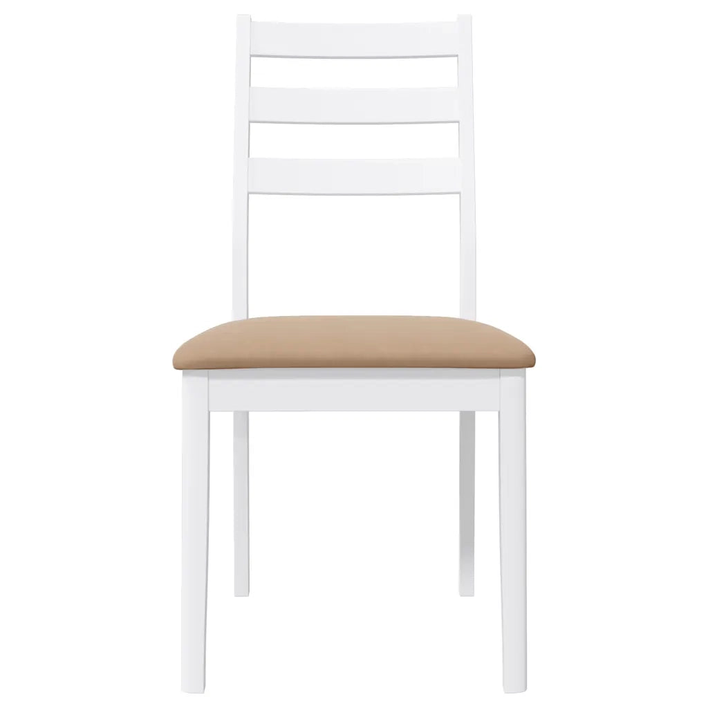 Sedie da Pranzo con Cuscini 2 pz Bianco Legno Massello di Hevea 4102522