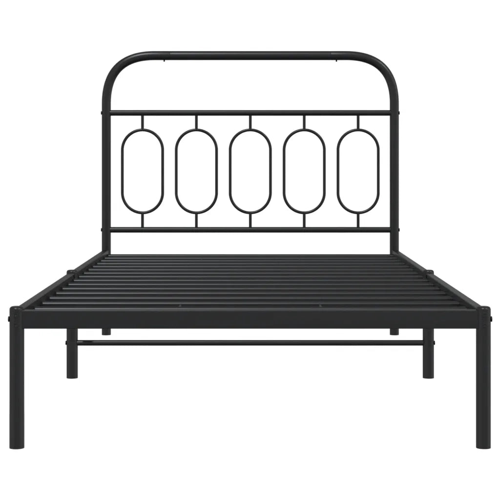 Giroletto con Testiera in Metallo Nero 100x190 cm 377111