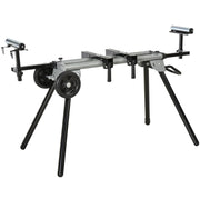 Supporto per troncatrice 123，5-245 cm in acciaio nero， pieghevole e mobile