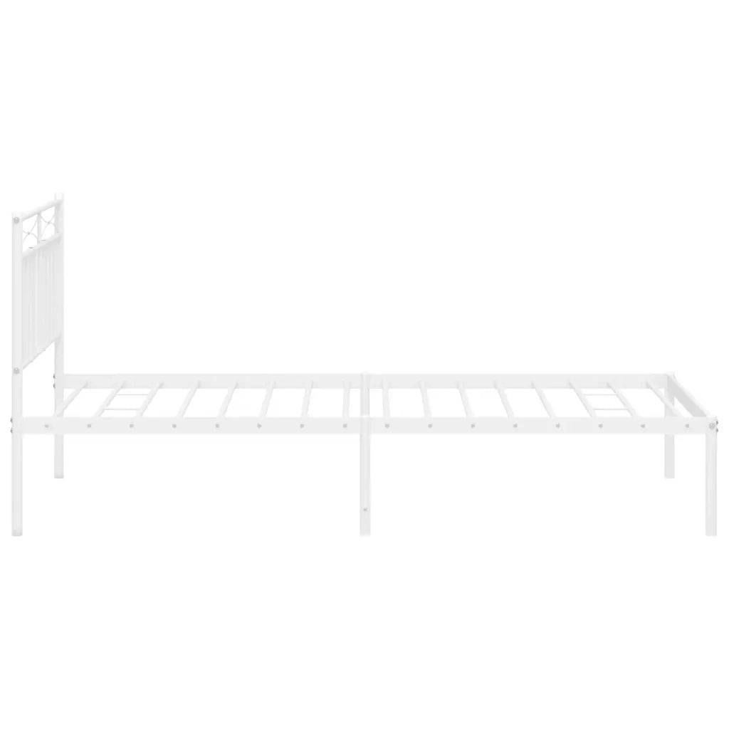 Giroletto con Testiera Metallo Bianco 107x203 cm 373736