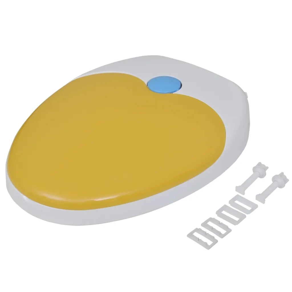 Copriwater a Chiusura Ammortizzata 2 pz Plastica Bianco e Giallo CFW8562587