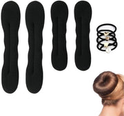 Impacco capelli a donut - 4 pezzi - Materiale duraturo - 2 dimensioni grandi/piccole - Impacco capelli - Invisibile e solido