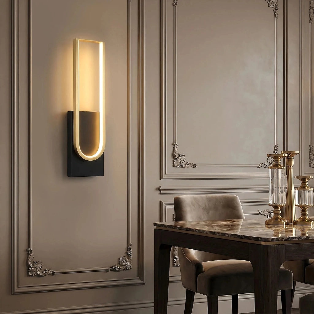 Lampada Da Parete Led App1782-w Brush Gold/black