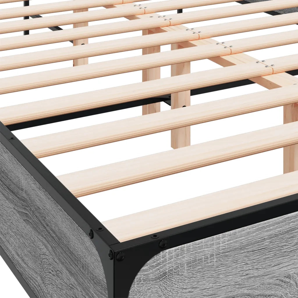 Giroletto-Struttura Letto Grigio Sonoma 140x200 cm in Legno Multistrato Metallo 469568