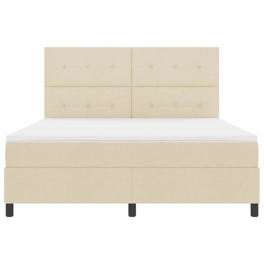 Letto a molle con materasso con led Crema 180 x 200 cm Tessuto 3342891