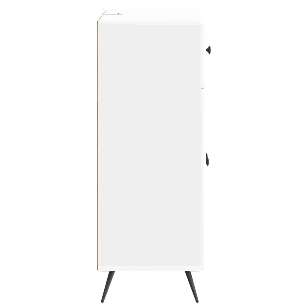 Credenza Bianco Lucido 66 x 34,5 x 90 cm Legno ingegnerizzato