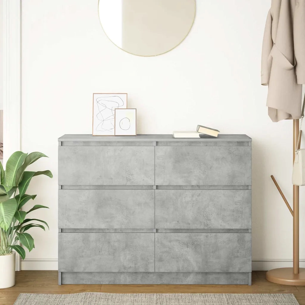 Credenza | Madia | Buffet da pranzo | Armadio da pranzo Grigio Cemento 100x35x76 cm in Legno Multistrato