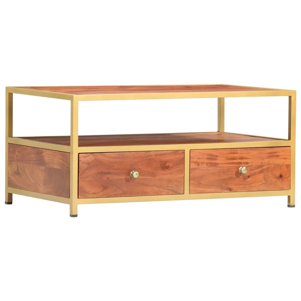 Tavolino da CaffÃ¨ 90x50x40 cm in Legno Massello di Acacia