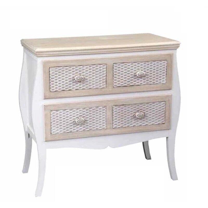 CHARM MOBILETTO CON 4 CASSETTI 77X40X78H CM COLORE BIANCO E CREMA