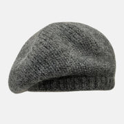 Baret in lana di pecora per donna, cappello da pittore con peluche, grande circonferenza del capo, riduci la vista per un effetto di viso più piccolo, cappello in lana di pecora.
