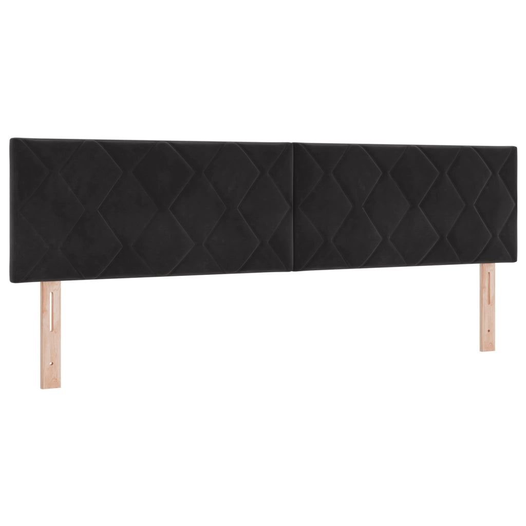 Letto Box Spring  con Materasso Nero 180x200 cm in Velluto