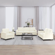 Set di Divani 3 pz Crema in Velluto 3201942