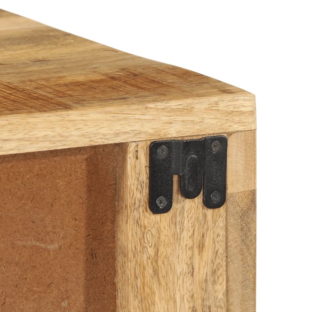 Mobile TV a Parete 100x30x19 cm Legno Grezzo Massello di Mango 4017464