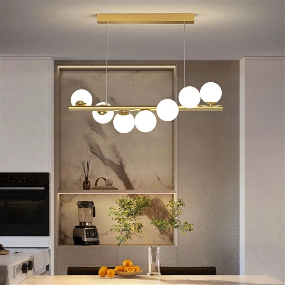Trade Shop - Lampadario A Sospensione Da Soffitto Bronzo Decorativo Con 7 Sfere In Plastica G9 A06 -