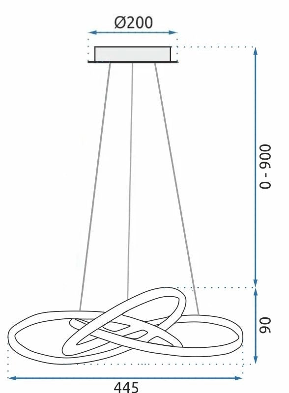 Lampada Da Soffitto Pensile Ring Moderno Led+telecomando App392-cp Bianco