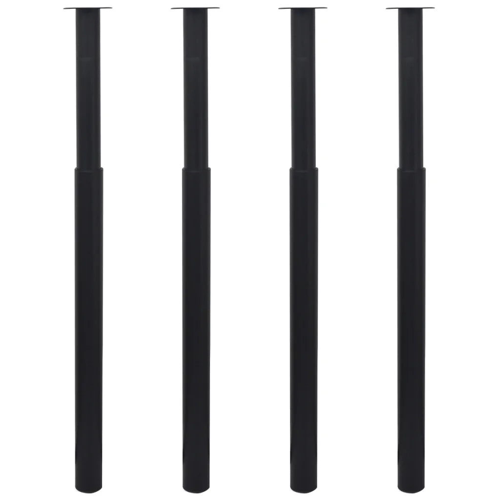 Gambe Telescopiche per Tavolo 4 pz Nero 710-1100 mm