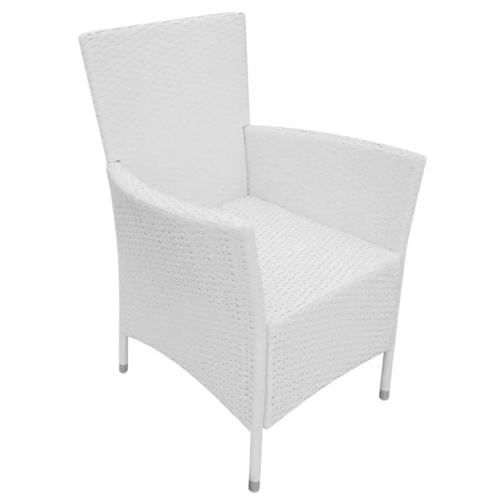 Set da Pranzo da Giardino 9 pz in Polyrattan Bianco Crema 42500