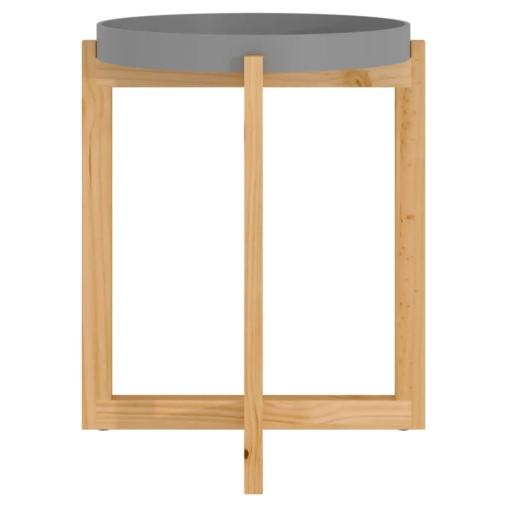 Tavolino Grigio 41x41x48,5cm Legno Multistrato e Massello Pino 345596