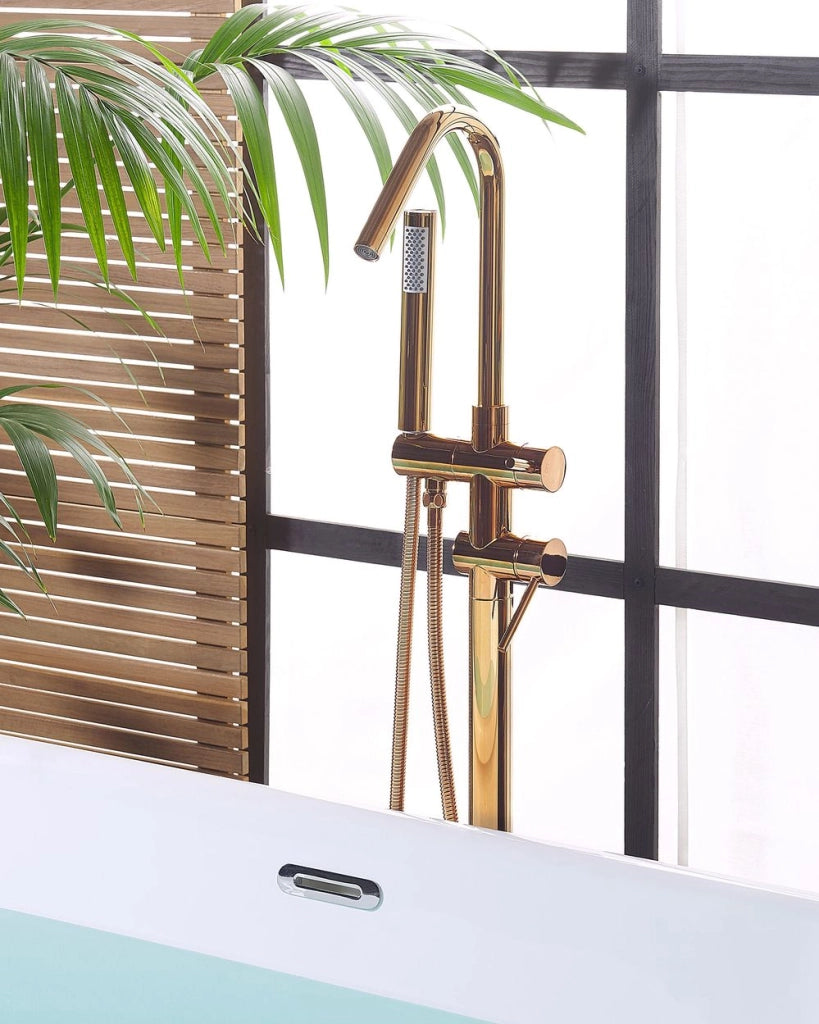 Miscelatore Vasca Rame cromato Freestanding autoportante in stile moderno